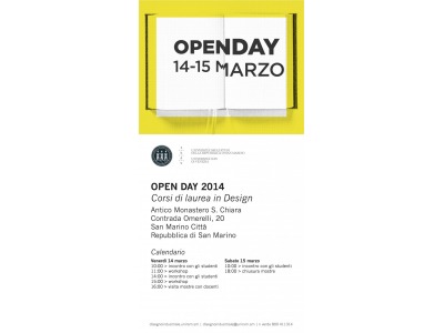 San Marino. 14-15 marzo: Open Day all’Universita’ del Design